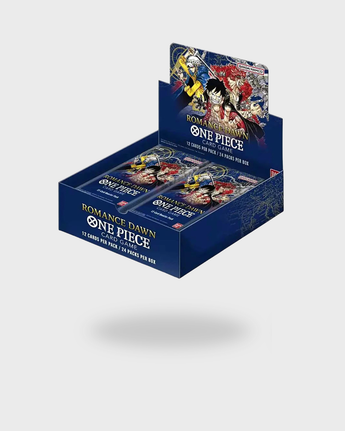 One Piece Romance Dawn OP-01 Blue Bottom Booster Box en inglés, nueva y sellada de fábrica.