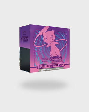 Pokémon TCG Sword & Shield—Fusion Strike Elite Trainer Box en inglés con ocho sobres y fundas de Mew